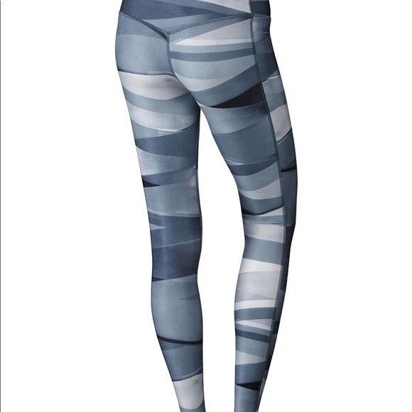 Nike Size S Dri-Fit Power Legend 2.0 Gray Ribbon Wrap Training Tights Leggings - Picture 7 of 7